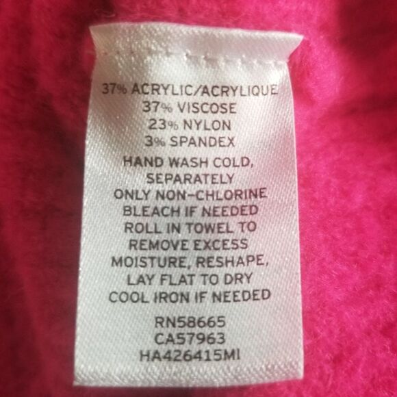 Halogen Fuzzy Pink Raglan Sleeve Mock Turtleneck‎ Sweater Size XS - Picture 3 of 7